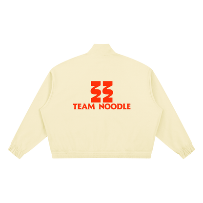 Unisex Boxy Stand Collar Full Zip Jacket