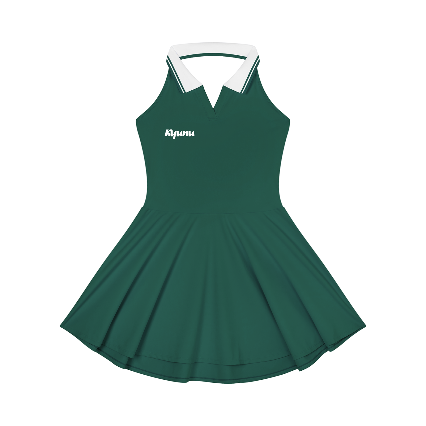 KYUNU Women's Collared Halter A-Line Tennis Dress