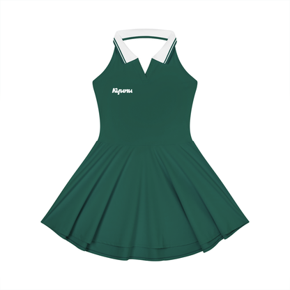 KYUNU Women's Collared Halter A-Line Tennis Dress