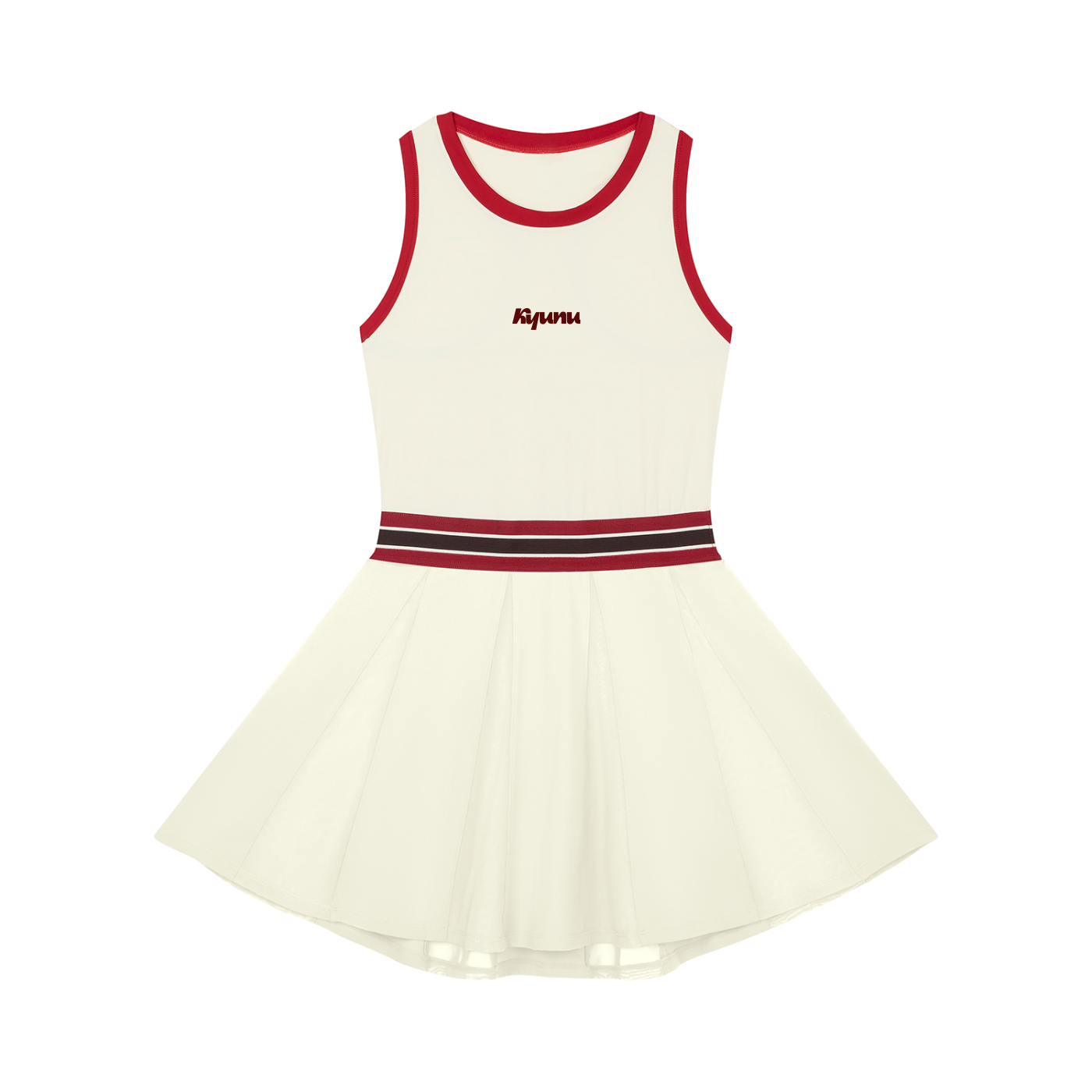 KYUNU Women's Color Block A-Line Sleeveless Dress