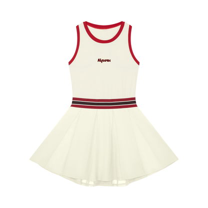 KYUNU Women's Color Block A-Line Sleeveless Dress
