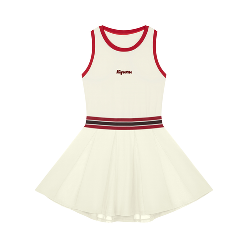 KYUNU Women's Color Block A-Line Sleeveless Dress