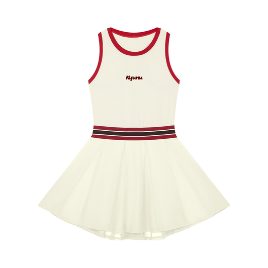 KYUNU Women's Color Block A-Line Sleeveless Dress