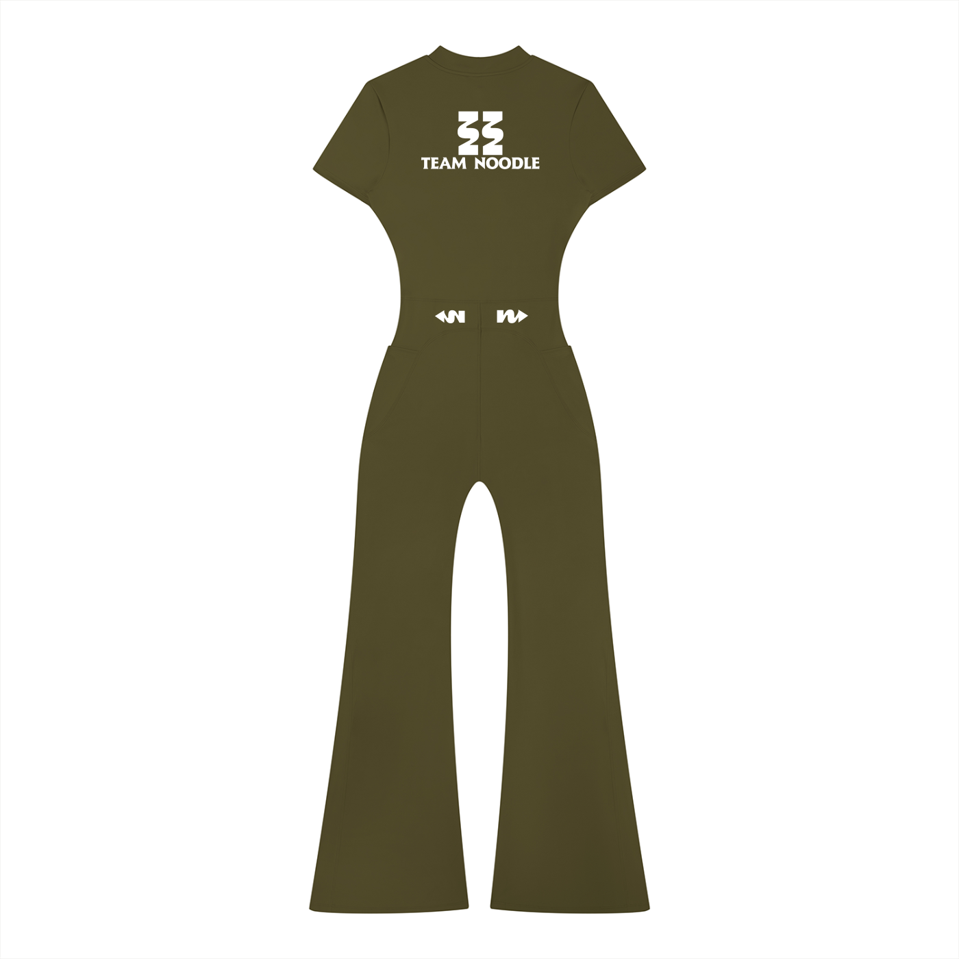 Team Noodle Women’s Tight Flared Leg Quarter-Zip Jumpsuit