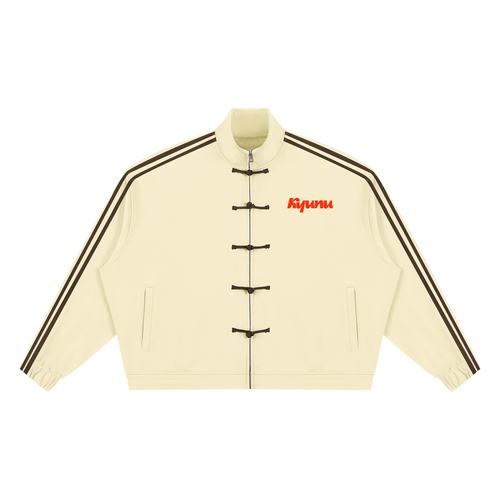Unisex Boxy Stand Collar Full Zip Jacket