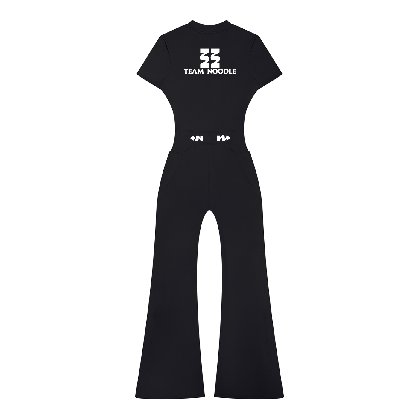 Team Noodle Women’s Tight Flared Leg Quarter-Zip Jumpsuit