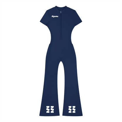 Team Noodle Women’s Tight Flared Leg Quarter-Zip Jumpsuit