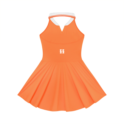 KYUNU Women's Collared Halter A-Line Tennis Dress