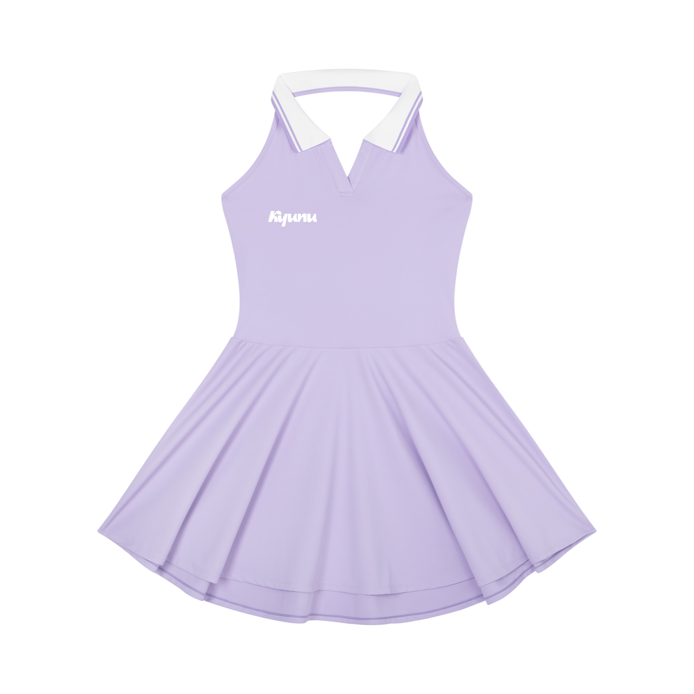 KYUNU Women's Collared Halter A-Line Tennis Dress