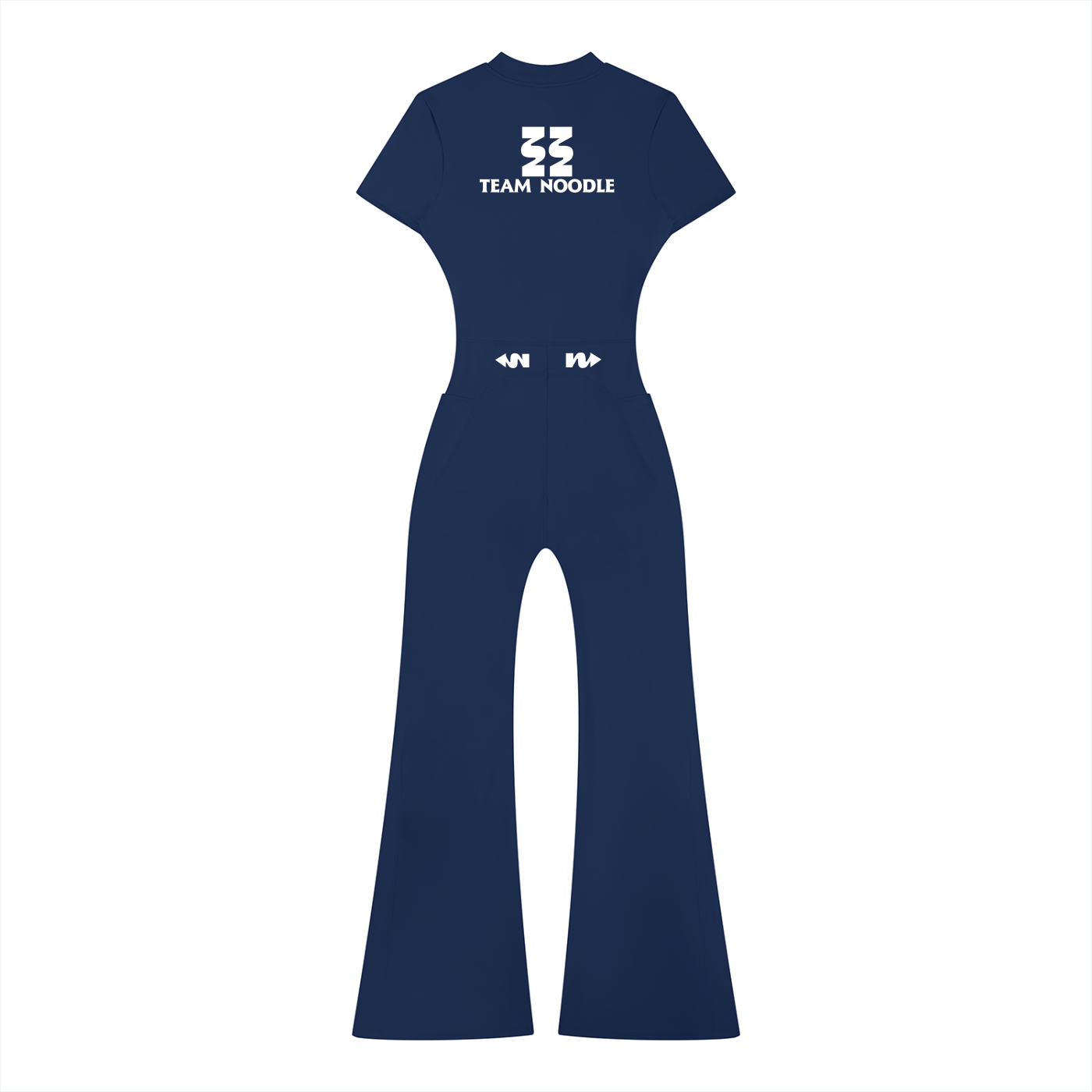 Team Noodle Women’s Tight Flared Leg Quarter-Zip Jumpsuit