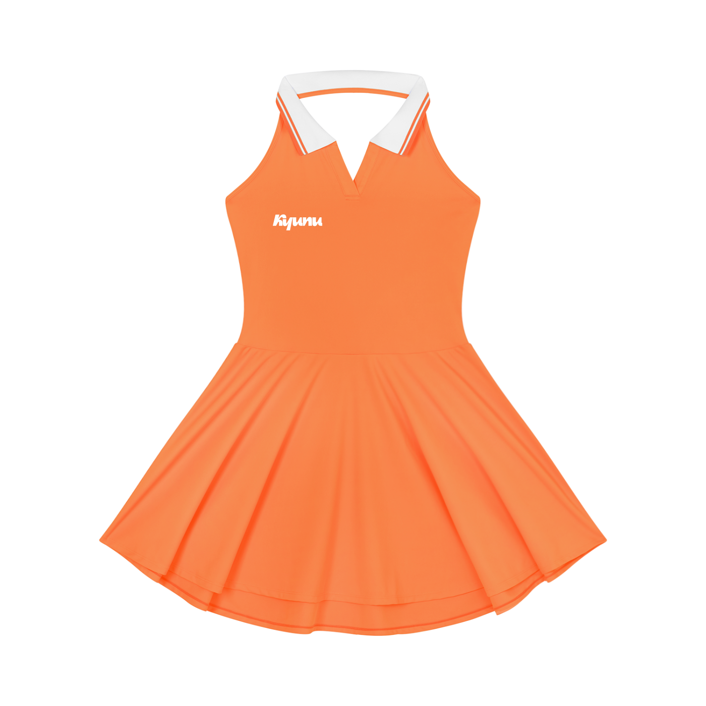 KYUNU Women's Collared Halter A-Line Tennis Dress