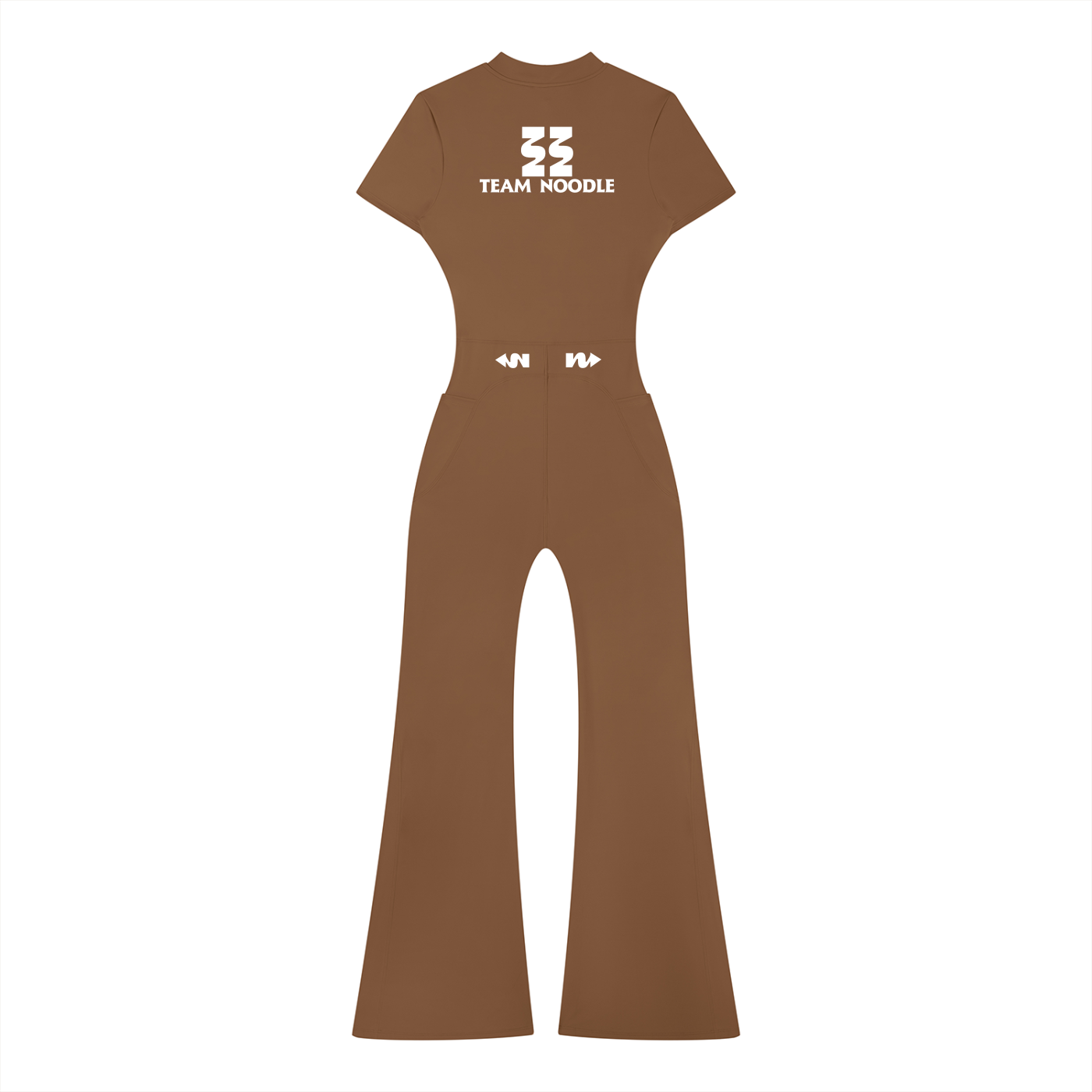 Team Noodle Women’s Tight Flared Leg Quarter-Zip Jumpsuit