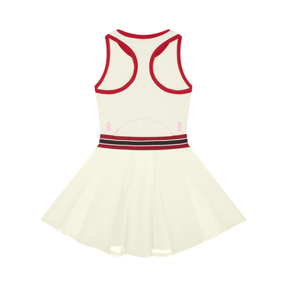 KYUNU Women's Color Block A-Line Sleeveless Dress