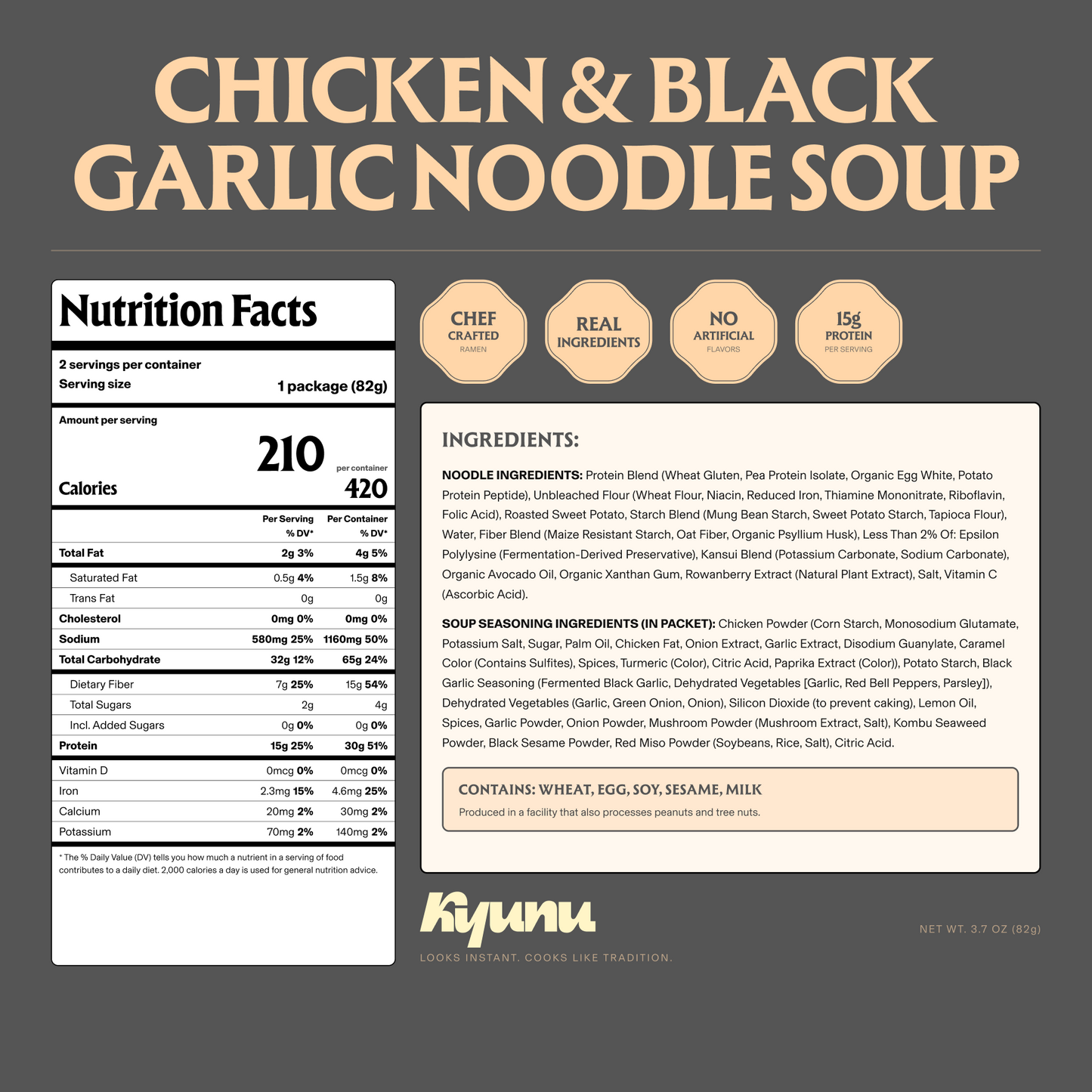Chicken & Black Garlic Flavor Noodle Soup