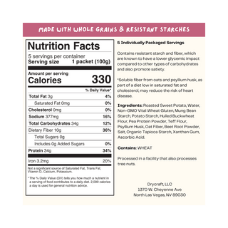 KYUNU Rulebreaker Protein Noodle, Beet Flavor Nutrition Facts label