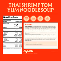 Thai Shrimp Tom Yum nutrition facts and ingredients panel: 420 calories and 30g protein per container