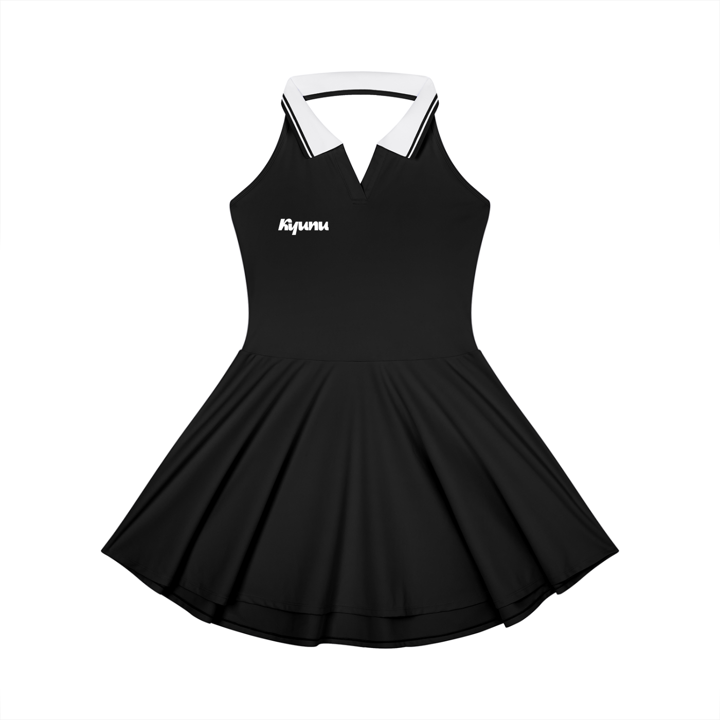 KYUNU Women's Collared Halter A-Line Tennis Dress