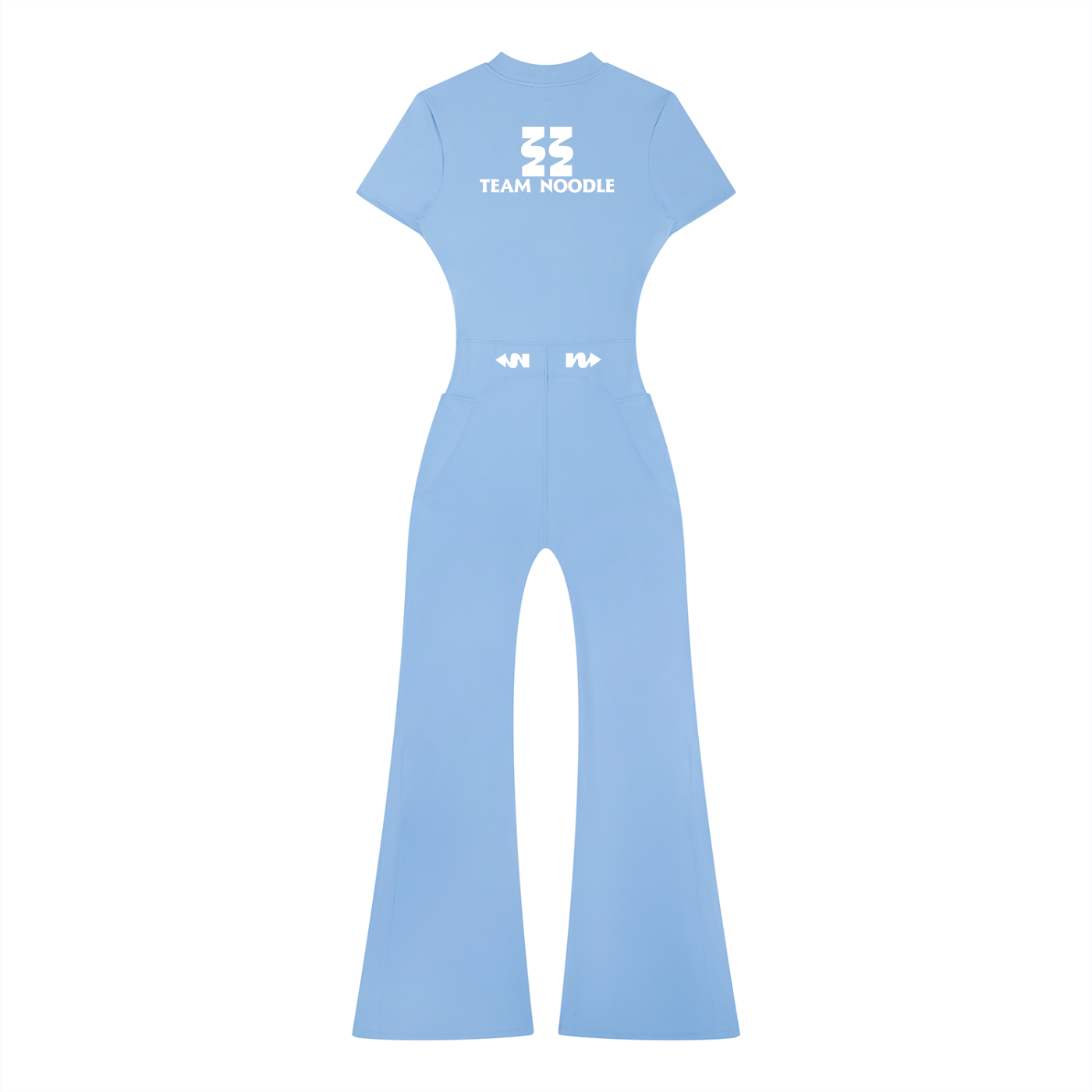 Team Noodle Women’s Tight Flared Leg Quarter-Zip Jumpsuit