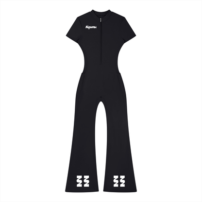 Team Noodle Women’s Tight Flared Leg Quarter-Zip Jumpsuit