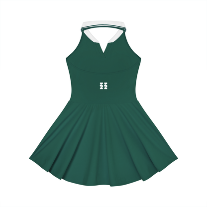 KYUNU Women's Collared Halter A-Line Tennis Dress