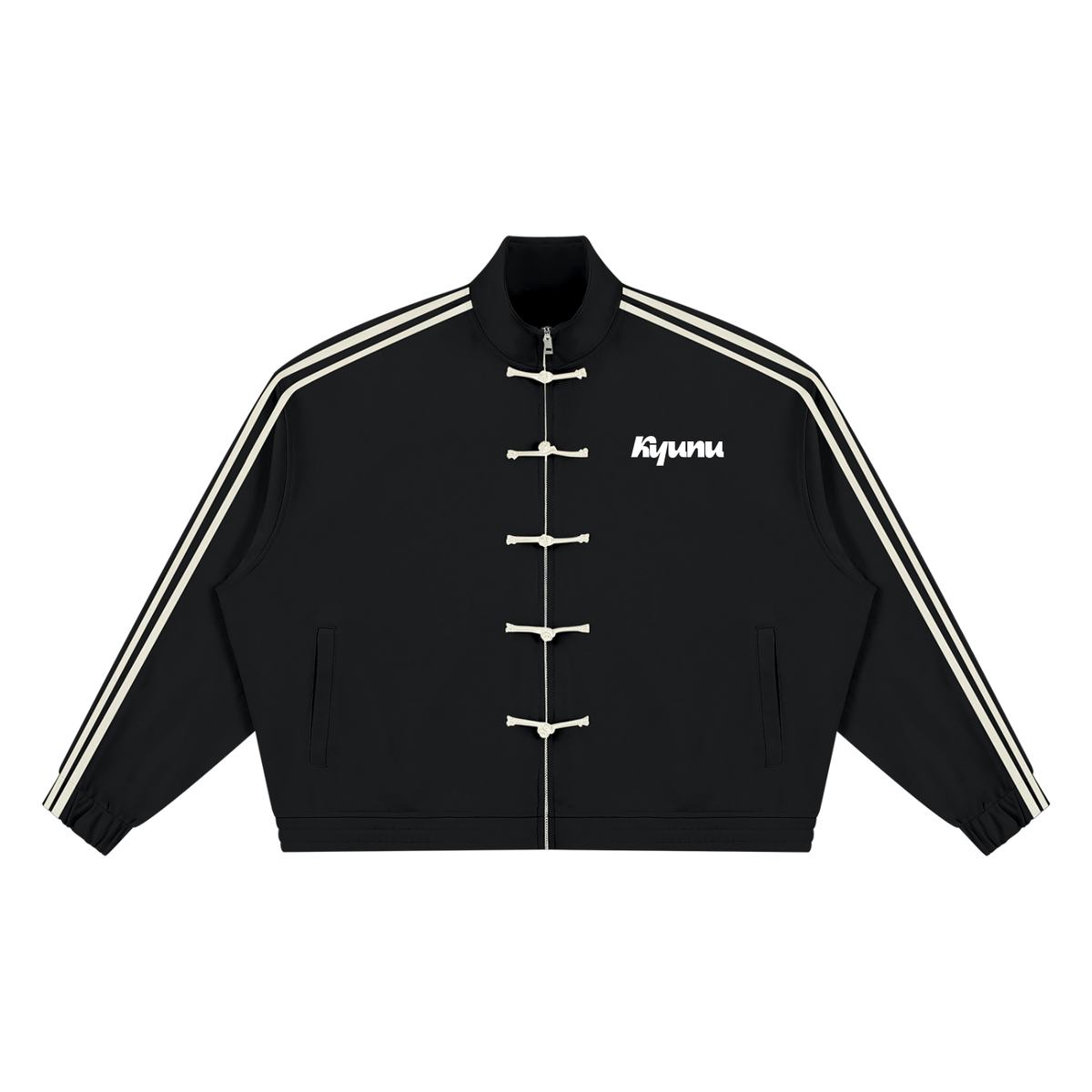 Unisex Boxy Stand Collar Full Zip Jacket