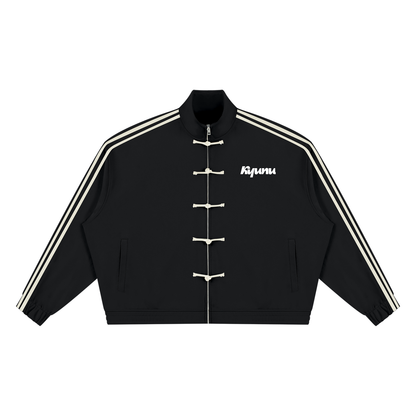Unisex Boxy Stand Collar Full Zip Jacket