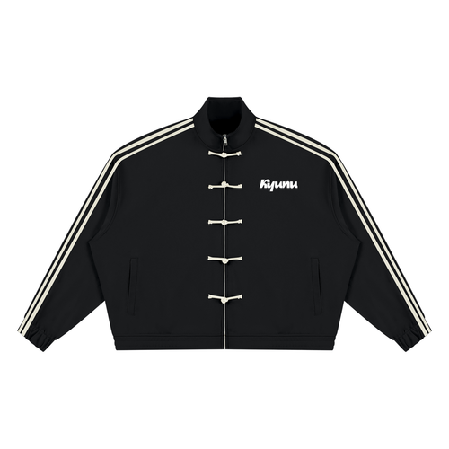 Unisex Boxy Stand Collar Full Zip Jacket