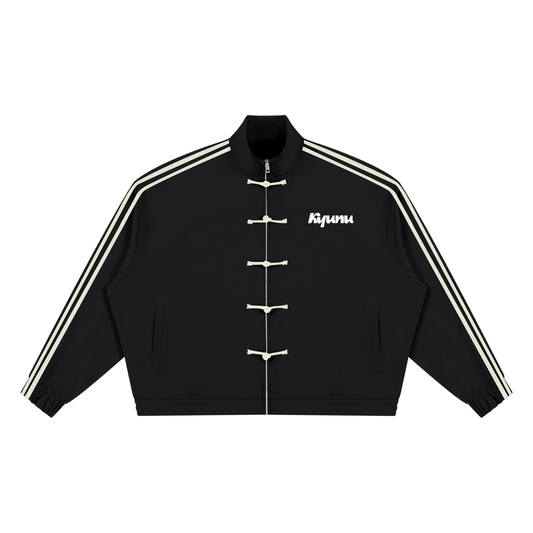 Unisex Boxy Stand Collar Full Zip Jacket
